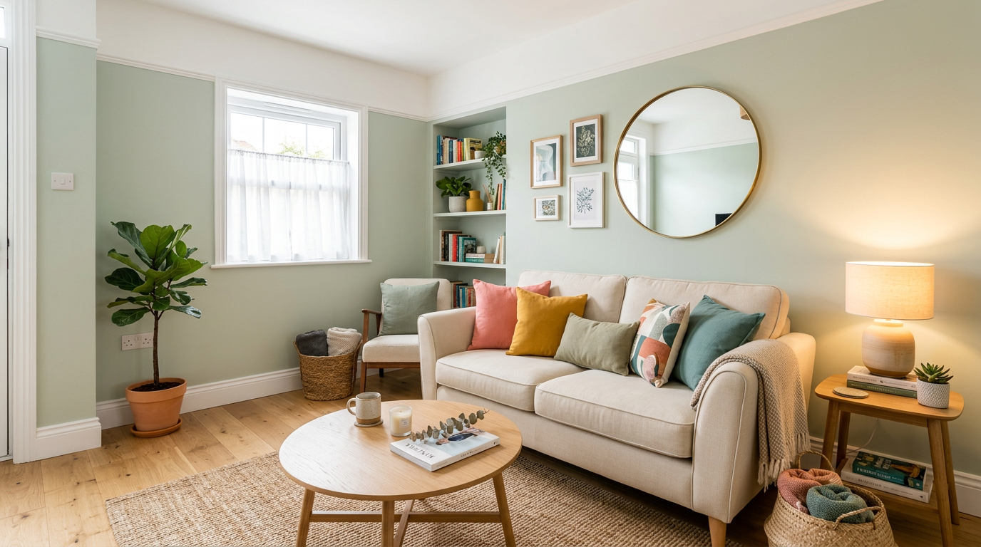 Small apartment with strategic color palette